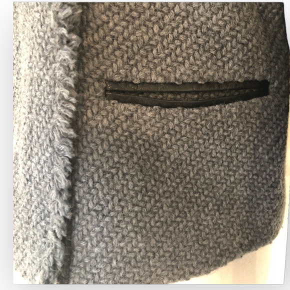 Vince Boucle Scuba Jacket with Leather Sleeves Size XS - Picture 8 of 10